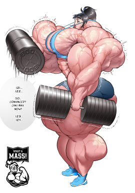 1girls abs absurd_res alternate_version_at_patreon artist_logo bicep_curl biceps black_hair commission dialogue female light-skinned_female light_skin lilly_(fudgex02) muscles muscular muscular_arms muscular_female muscular_legs muscular_thighs text thick_thighs tight_clothing veins veiny_muscles weightlifting weights what_a_mass! working_out workout workout_clothes