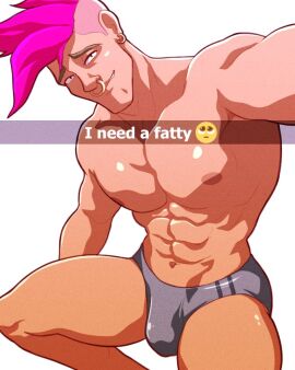 1boy abs bara begging big_bulge briefs briefs_only bulge dkmate ear_ring earring emoji gold_earring gold_nose_ring green_eyes grey_briefs grey_underwear horny horny_male hudson_(dkmate) human human_only looking_at_camera looking_at_viewer magenta_hair male male_focus male_only mohawk mohawk_(hairstyle) muscles muscular muscular_male nipples nose_ring oc original_character pecs pectorals pink_hair presenting selfie shaved_sides side_shave simple_background six_pack snapchat solo solo_focus solo_male taking_picture taking_selfie thick_thighs topless underwear underwear_only white_background yaoi
