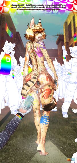 absurd_res ambiguous_gender anal anal_juice anal_juice_drip anal_juice_on_hand anal_storage anal_vore anthro anus ass backsack balls ballsack beverage beverage_can big_ass big_butt bodily_fluids bodypaint cavity_storage chastity_cage chastity_device crowd crowd_scene crowded duo felid feline femboy fresca gaping gaping_anus genitals group hair hi_res kittykuscell lgbt_pride loose_anus loose_orifice male mammal musk musk_clouds object_in_ass object_insertion object_vore pride_colors pride_month public public_nudity rainbow_pride_colors serval short_hair soda solo spread_anus spread_ass spread_butt spreading story story_in_description sweat sweaty_ass sweaty_balls sweaty_butt sweaty_genitalia thick_thighs vore wide_hips