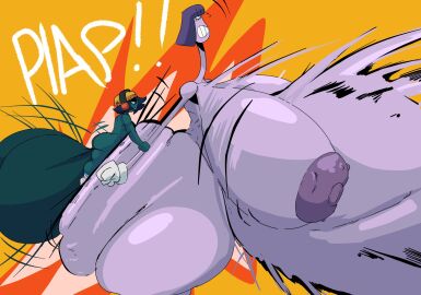 1boy 1girls ambiguous_penetration ass balls character_request cumflated_belly cumflation female hyper hyper_ass hyper_balls hyper_cumflation lazypummalbutt male motion_blur nipples nude original pena_(lazyppnsfw) plap puffy_nipples repomorame sex small_but_hung small_dom_big_sub source_request store_clerk_(repomorame) straight thick_thighs