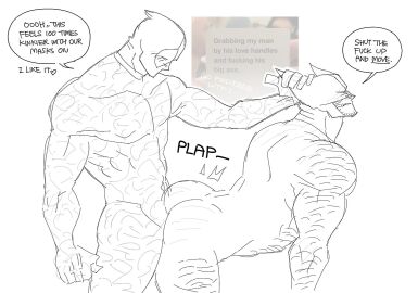 2boys anal anal_sex ass bara beard big_ass big_butt black_and_white bubble_ass bubble_butt burn_scar burn_scars deadpool deadpool_&_wolverine_(2024) doggy_style gay grabbing grabbing_from_behind hairy hairy_male male male_only marvel marvel_cinematic_universe marvel_comics mask masked masked_male monochrome muscular muscular_ass muscular_bottom muscular_male nude ppoooooolvrmm round_ass round_butt thrusting thrusting_into_ass wolverine_(x-men) yaoi