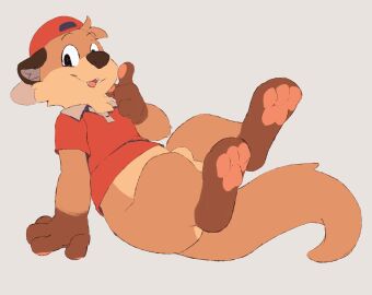 2022 2_frame_animation 4_fingers 4_toes animal_genitalia animated anthro anus ass balls black_eyes blush blush_lines bottomless brown_body brown_ears brown_fur brown_nose brown_paws cheek_tuft chest_tuft chester_the_otter clothed clothing facial_tuft fangs feet fingers fur genitals hat headgear headwear legs_up looking_at_viewer looking_down male mammal multicolored_body multicolored_fur mustelid open_mouth otter pawpads paws pink_pawpads red_clothing red_hat red_headwear red_shirt red_topwear seth-iova sheath shirt short_playtime simple_background sitting solo spread_legs spreading tan_body tan_fur teeth toes topwear tuft