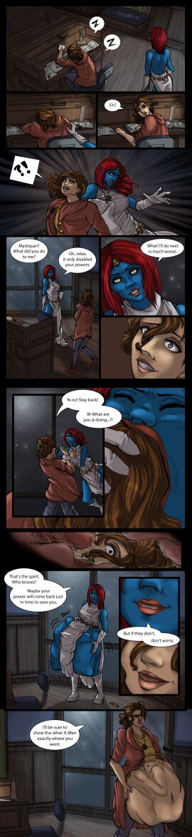 2girls avoracomics female female_only kitty_pryde marvel marvel_comics mystique raven_darkholme shadowcat shapeshifter swallowing vore vore_belly x-men