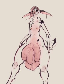 2024 3_penises absurd_res anthro areola balls big_balls big_penis biped bodily_fluids breasts canid canine canis clothed clothing dalmatian deer digital_media_(artwork) domestic_dog ear_piercing facial_piercing flaccid foreskin freckles futanari genital_fluids genital_piercing genitals hair hi_res huge_balls huge_cock humanoid_genitalia humanoid_penis hybrid hyper hyper_genitalia hyper_penis intersex leaking_precum looking_at_viewer mammal mostly_nude multi_genitalia multi_penis nipples nose_piercing penis piercing pose precum raised_arm raised_tail ring_piercing short_hair skimpy small_breasts solo tail trans_woman transfem triphallia uncircumcised unretracted_foreskin val_(yo-lander) yo-lander