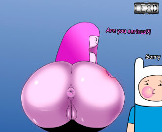 adventure_time anus ass ass_focus bite female finn_the_human lead_(artist) presenting_ass presenting_hindquarters princess_bubblegum showing_ass