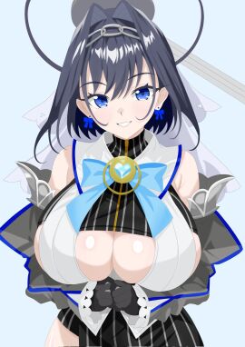 breasts female hololive hololive_english hololive_english_-council- hololive_english_-promise- huge_breasts ouro_kronii underboob virtual_youtuber vtuber