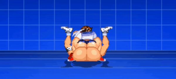 1futa 1girls animated backsack balls ballsack duo female futa_on_female futanari game gif gigantic_balls gigantic_testicles intersex m.u.g.e.n misteryousmugenfutaeditor pixel_animation pixel_art sakura_kasugano slapping_balls street_fighter tagme taunting testicles