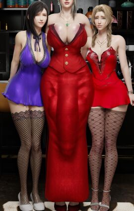 1futa 2girls 3d 3d_(artwork) aerith_gainsborough aerolae big_penis dickgirl female final_fantasy final_fantasy_vii final_fantasy_vii_remake futa_focus futa_san futa_with_female futanari high_heels huge_cock hyper_penis intersex penis penis_visible_through_clothing scarlet_(ffvii) third-party_edit tifa_lockhart trio trio_focus zzzxxxccc