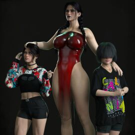 1girls 2024 2boys 3d bangs belladonna_(skittym) belly_button brother brothers clavicle female femboy goth jason_(skittym) light-skinned_female light-skinned_male light_skin long-haired_female looking_at_viewer male mother mother_and_son mouth_piercing one_piece_dress original original_character pale_eyes piercings red_dress skittym tied_hair vampire vampire_femboy vampire_girl victor_(skittym) waist