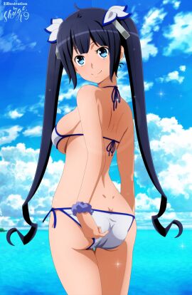 1girls 2d 2d_(artwork) 2d_artwork adult adult_female ass ass_cleavage ass_crack back back-tie_bikini back-tie_swimwear back_dimples backboob bare_back bare_belly bare_chest bare_hands bare_hips bare_legs bare_midriff bare_navel bare_shoulders bare_thighs big_breasts bikini bikini_bottom bikini_only bikini_top black-haired_female black_hair blue-eyed_female blue_eyes blue_sky breasts busty busty_female busty_girl closed_mouth_smile clouds collarbone curvaceous curvaceous_body curvaceous_female curvaceous_figure curvaceous_hips curvy curvy_body curvy_female curvy_figure curvy_hips day daytime digital digital_art digital_drawing digital_drawing_(artwork) digital_media digital_media_(artwork) dimples_of_venus dungeon_ni_deai_wo_motomeru_no_wa_machigatteiru_darou_ka elbows exposed_arms exposed_back exposed_belly exposed_chest exposed_hips exposed_legs exposed_midriff exposed_navel exposed_shoulders exposed_skin exposed_thighs female female_focus female_only fingers gluteal_fold hair_ribbon hair_tie half_naked half_nude halterneck head_tilt hestia_(danmachi) high_resolution highres horizon hourglass_figure inframammary_fold large_boobs large_breasts lean_figure long_hair looking_at_viewer mature mature_female median_furrow naked naked_female naked_woman narrow_waist nude nude_female nudity ocean outdoor_nudity outdoors outside plump_breasts ribbon sea seaside semi_nude shoulder_blades shoulders shugo19 side-tie_bikini sideboob sidelocks sky slender_body slender_waist slim_waist smile smiley_face smiling_at_viewer smirk solo standing string_bikini swimsuit swimwear thick_ass thick_butt thick_thighs thigh_gap thighs tilted_head twintails twintails_(hairstyle) upper_body white_bikini white_bikini_bottom white_bikini_top white_hair_ribbon white_hair_tie white_ribbon white_string_bikini white_swimsuit white_swimwear wide_hips