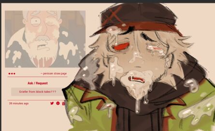 & 1boy block_tales cum_on_eye cum_on_face dripping_cum griefer_(block_tales) male male_only okay_but_imagine_cumming_all_over_someones_face_and_then_licking_it_up_isnt_that_amazing open_mouth pisslovwr69 roblox robloxian solo tagme