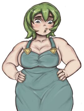 big_belly big_breasts big_thighs breasts fat_female female foo_fighters green_hair jojo's_bizarre_adventure luvk0re shounen_jump stone_ocean tight_clothing tight_fit