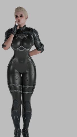 athletic athletic_female blonde_hair bodysuit breasts female ines_(the_first_descendant) pose standing the_first_descendant