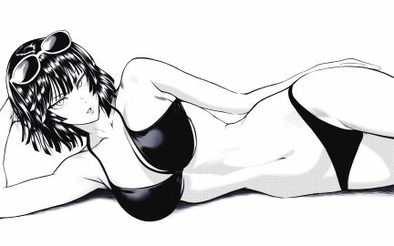 1girls bare_arms bare_legs bare_shoulders bare_thighs big_breasts bikini bikini_bottom bikini_top breasts clothed clothing female female_focus female_only fubuki_(one-punch_man) hi_res large_breasts light-skinned_female light_skin looking_at_viewer mostlybluewyatt one-punch_man short_hair solo solo_female tagme thick_thighs