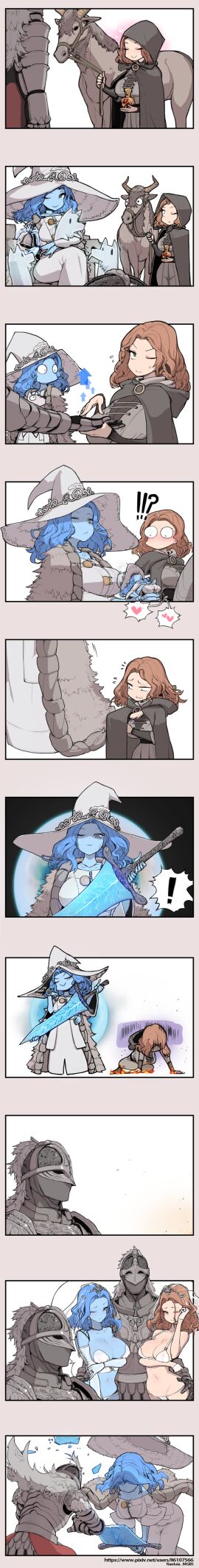 1boy 2girls 3girls big_breasts breasts comic comic_strip elden_ring female fromsoftware head_thrown_back huge_breasts humor impossible_fit jealous_female lingerie lingerie_bra lingerie_panties living_sex_doll living_sex_toy long_comic male masturbation melina_(elden_ring) miniature_ranni naeluia_mgbs nipple_bulge onahole ranni_the_witch sex_doll sex_toy tarnished tiara tongue tongue_out torrent_(elden_ring) wedding_lingerie wedding_night wedding_veil wholesome witch_hat