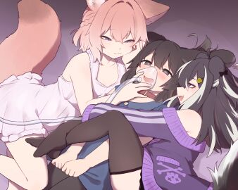 13o 3girls blush clothed clothing cruel cruelty dominant dominant_female enjoying_farting enjoying_farts face_fart face_farting facefart facefarting fart fart_cloud fart_fetish fart_in_face fart_torture farting farting_in_face farting_on_another farting_on_face femdom fox_ears fox_girl fox_tail gas_mask heart-shaped_pupils looking_pleasured pinned rabbit_girl sadistic sadistic_female skunk skunk_ears skunk_girl skunk_spray skunk_tail submissive submissive_female unable_to_move