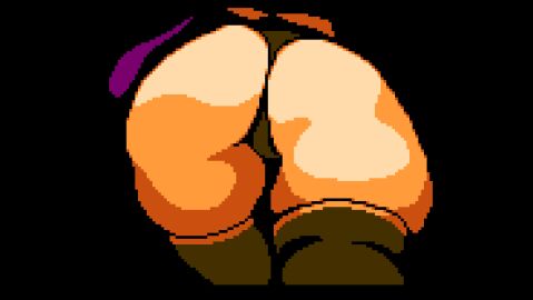 16-bit 1girls animated ass ass_focus black_legwear castle_in_the_clouds fast_walk female game_cg gif huge_ass limited_palette pixel_animation pixel_art rear_view sepia thighhighs thighs