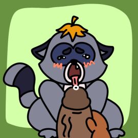 2boys animated anthro blush chubby_male commission commissioner_upload cum cum_on_tongue cumming cumming_from_masturbation facial feral furry gulping human human_male leaf_on_head male male_only one_fang_visible original raccoon redsheep swallowing swallowing_cum tanner_rongyuan thick_cum yaoi