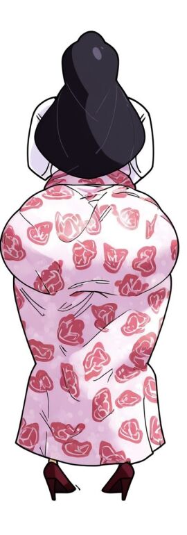 asian asian_female ass bbw bottom_heavy curvy curvy_hips fat_ass female hip_dips housewife original_character plump_ass posing posing_for_the_viewer solo_focus viewed_from_behind