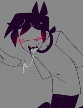 blindfold blindfolded blush bondage consensual consensual_bondage cum_in_mouth dick_exposed dick_in_mouth gay hands_behind_back light_bondage male male/male male_only oc on_knees oral_sex original_character penis penis_in_mouth sillyivan spooky_month spooky_month_oc spookymonth toony yaoi