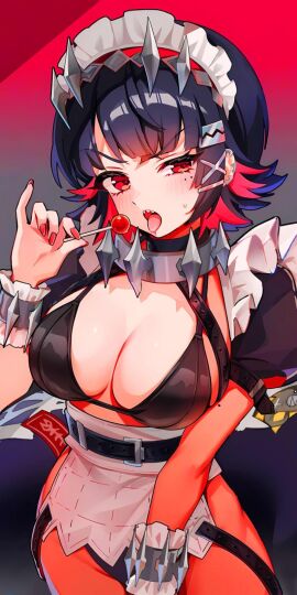 big_breasts bikini ellen_joe girl lollipop maid shark women zenless_zone_zero zzz
