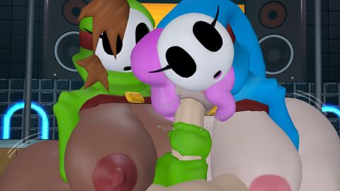 1boy 2girls 3d 3d_(artwork) ass belt big_ass big_breasts big_butt big_penis blowjob breasts brown_hair busty curvy curvy_female dark-skinned_female dark_skin duo_female female female/female/male female/male/female female_focus ffm ffm_threesome handjob hood huge_ass huge_breasts huge_butt huge_cock large_ass large_breasts large_butt light-skinned_female light-skinned_male light_skin male male/female/female male_pov mario_(series) mask mff mff_threesome mr_chazz80 nintendo nipples onomatopoeia oral partially_clothed penis pink_hair pov pov_male self_upload shy_gal shy_gal_blue shy_gal_green sole_male source_filmmaker super_mario_bros. thick thick_ass thick_butt thick_hips threesome trio wide_hips