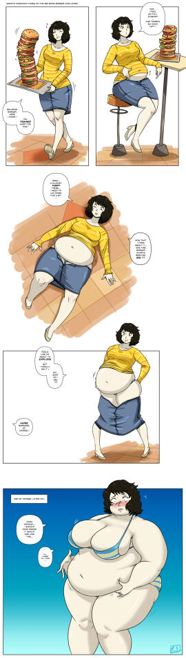 bbw big_belly big_breasts breasts embarrassed fat fat_belly fat_female female hand_on_belly huge_belly huge_breasts morbidly_obese obese obese_female overweight overweight_female persona persona_5 roundersofter sadayo_kawakami ssbbw stuffed_belly stuffing swimsuit thick_thighs tight_clothing wardrobe_malfunction weight_gain