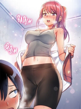 female hanna_yo junhee_kwon red_hair tanline thick_thighs under_observation:_my_first_loves_and_i warpic