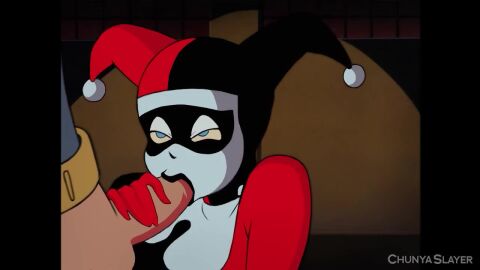 1boy 1boy1girl 1girls 2d 2d_animation 720p accurate_art_style after_blowjob animated artist_name balls batman batman:_the_animated_series batman_(series) chunyaslayer clown_girl clown_makeup cum cum_in_mouth cum_on_face cumshot hand_on_penis harley_quinn harley_quinn_(classic) jester_hat looking_up_at_partner music oral penis penis_in_mouth smiling_female sound sound_effects straight tagme video