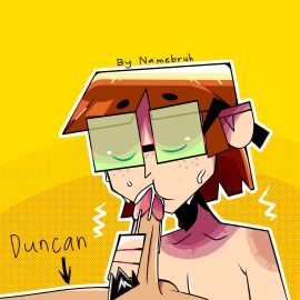 cock cock_hungry duncan_(tdi) gay ginger green_eyes harold_(tdi) male naked nerd penis sweat total_drama_(series) total_drama_island