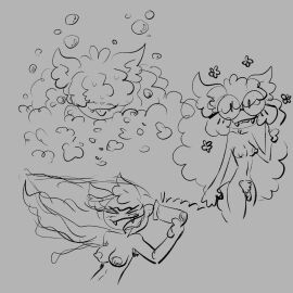 1girls dog_ears dog_tail female female_focus female_only futanari homestuck intersex jade_harley nude nude_female ramadebuzunar showering solo solo_female tail what