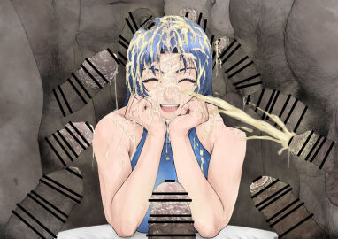 10boys 1girls big_penis blue_hair bukkake censored cum cumming cumshot ejaculation erect_penis erection excessive_smegma facial fat_cock fat_male female foreskin hairy hairy_male happy huge_cock interracial large_penis male multiple_boys multiple_males no10_direct penis penis_on_head precum precum_drip precum_string pubic_hair smegma smell smelly smelly_cock smile stray_pubic_hair surrounded_by_penises thick_penis uncircumcised uncut