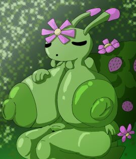 1anthro 1girls 5_fingers antennae_(anatomy) anthro anthrofied ass bald big_areola big_ass big_breasts big_nipples breasts bush closed_eyes female flower flower_on_head fruit green_background green_body green_nipples green_skin hand_on_breast huge_ass huge_breasts huge_nipples hyper hyper_breasts nature pink_flower puffy_areola pussy relaxing roblox roblox_game sekaiju_(roblox) self_upload shiny_skin sitting slug slug_girl snail snail_girl sparkles sylvan_bush_snail the_silly_komodo