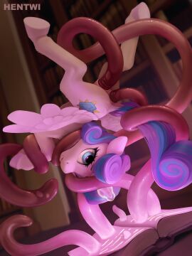 2024 absurd_res aged_up alicorn anal anal_sex anus artist_name ass blurred_background book cutie_mark digital_media_(artwork) double_penetration equid equine eyelashes female female_penetrated feral flurry_heart_(mlp) friendship_is_magic genitals hasbro hentwi hi_res horn mammal my_little_pony mythological_creature mythological_equine mythology penetration pussy tentacle upside-down vaginal_penetration wings