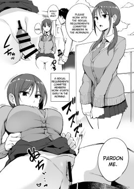 1boy 1girls breasts cardigan censored emotionless emotionless_sex english_text female japanese_text lifted_by_self male necktie no_panties open_mouth original original_character p-kan penetration penis pussy school_uniform sex sexual_relief_duty skirt skirt_lift spread_legs text tie