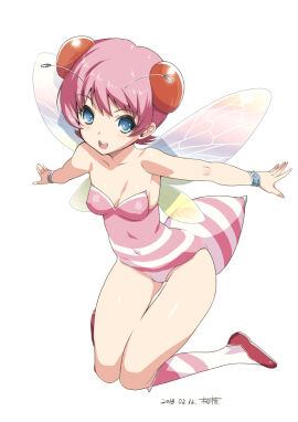 1girls 2010s 2013 5_fingers adventure_island antennae_(anatomy) blue_eyes breasts bunnysuit cleavage cute dated eyes fairy fairy_wings female female_focus female_only front_view hair honey_bee_(honey_bee_in_toycomland) honey_bee_in_toycomland hudson_soft humanoid humanoid_only insect_wings ishiyaki ishiyaki765 jpeg light-skinned_female light_skin looking_at_viewer nippon_tv open_eyes open_mouth pink_hair pointy_chin signature solo stockings striped_clothing striped_stockings striped_tail tail teeth tms_entertainment white_background wings