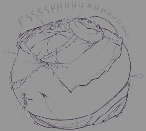 big_breasts breasts cleavage female huge_breasts inflation raikovjaba spherical_inflation tagme thick_thighs wide_hips