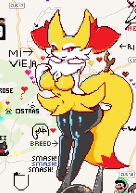 ass big_thighs braixen breasts breeding_slave female furry huge_breasts looking_at_viewer pixel_art pokemon pokemon_(species) pokemon_xy posing posing_for_the_viewer red_eyes sexy small_waist smile tail thick_ass thighs wplace yellow_fur yellow_hair