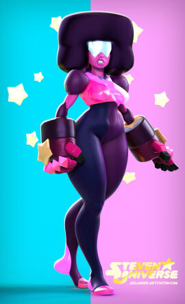 3d 3d_model afro alien_girl artist_request big_thighs black_female breasts cartoon_network curvy female female_only garnet_(steven_universe) gem_(species) solo solo_female steven_universe tagme tight_clothing