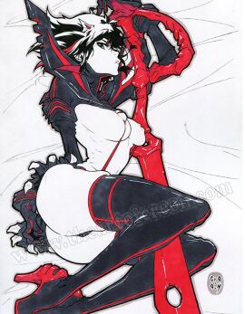 1girls ass bed breasts creon_art female kill_la_kill matoi_ryuuko senketsu skimpy tagme