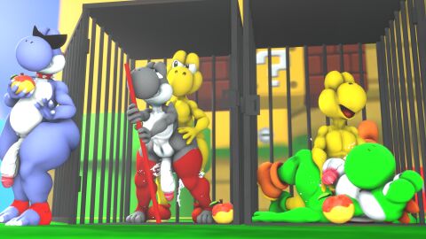 2021 3d 5boys ?_block anal anal_sex anthro anvil_position ass bent_over big_ass big_butt big_penis black_body black_eyes black_eyewear black_nose black_scales black_sunglasses black_tail black_yoshi blue_body blue_nose blue_scales blue_yoshi boots boshi brown_boots brown_clothing brown_footwear brown_shoes cage claws closed_eyes clothing collar digital_media_(artwork) dinosaur doommusk eyewear food footwear from_behind_position from_front_position front_view fruit gay genitals grass green_body green_boots green_clothing green_footwear green_nose green_scales green_shoes green_yoshi grin group half-closed_eyes hand_on_hip hi_res holding_food holding_fruit holding_object holding_stick huge_cock interspecies kneeling koopa koopa_troopa leg_warmers legs_up legwear lire_(doommusk) looking_at_another looking_pleasured lying male male/male male_penetrated male_penetrating male_penetrating_male mario_(series) multicolored_body multicolored_scales narrowed_eyes nintendo on_back outside penetration penile penile_penetration penis penis_in_ass plant prehistoric_species protagonistsub_antagonistdom red_clothing red_collar red_leg_warmers red_legwear reptile scales scalie sex shoes smile source_filmmaker_(artwork) spiked_collar spikes standing standing_doggystyle stick sunglasses super_mario_rpg_legend_of_the_seven_stars tail thick_thighs toe_claws tongue two-tone_body two-tone_scales white_body white_claws white_scales white_toe_claws wumpa_fruit yellow_body yellow_nose yellow_scales yoshi yoshi_(character)