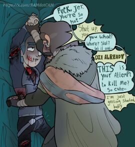 blood_on_face blood_stain bondage dubious_consent hate_sex implied_sex jerry_smith masochism pain rick_and_morty rick_prime rick_sanchez sadism violence wound_on_leg wounded