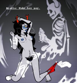 alien alien_humanoid black_hair blush color colored colored_skin fangs female gangbang gangrape ghost glasses grey_skin grope groping headgear headwear homestuck homestuck_troll horn horns humanoid humanoid_alien long-haired_female long_hair male multiple_boys multiple_males nipple_piercing nipple_piercings nipples non-consensual piercing piercings pulling_clothing pulling_panties soldierexclipse troll vriska_serket