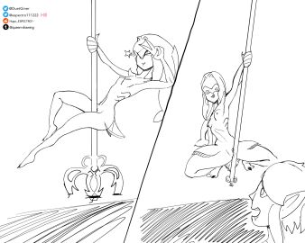 1boy 1girls breasts breath_of_the_wild fapping female female_focus female_masturbation fish fish_girl link link_(breath_of_the_wild) male masturbation merfolk mipha pole pole_between_legs pole_dance pole_dancer pole_dancing pole_masturbation reddit_username small_breasts small_nipples small_waist smaller_female the_legend_of_zelda u/hugo_espectro1- zora