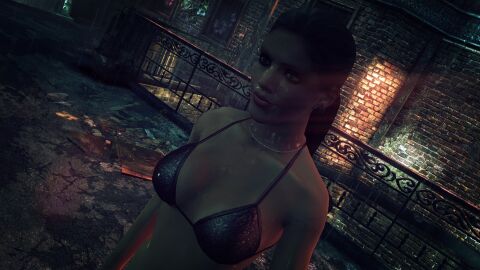 3d christie_murray female hitman hitman_absolution io-interactive pink_bikini ponytail screenshot screenshot_edit stripper video_games wet wet_body wet_skin