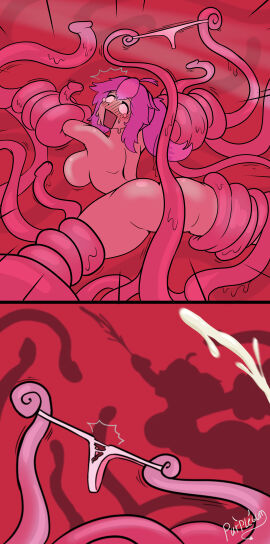 all_the_way_through ass big_breasts blush breasts cum defeated defeated_heroine female helpless helpless_female looking_back monster_on_female monster_rape oc original original_character panties panties_removed purplegum restrained_by_tentacles stripped_by_tentacles tearing_clothes tentacle tentacle_rape tentacle_sex tentacles_around_arms tentacles_around_legs torn_panties
