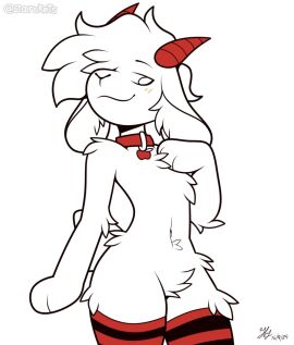 1boy antropomorph femboy femboy_antromorph gay goat goat_femboy goat_horns horns male thick_thighs thighhighs thighs zarckets