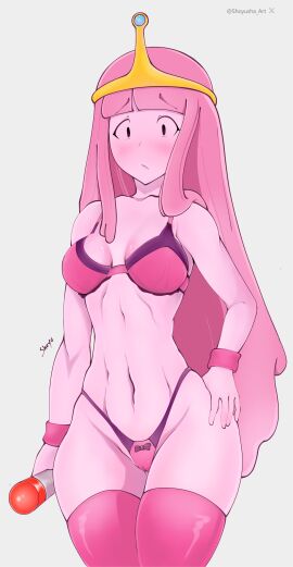 adventure_time female pink_body pink_hair pink_skin princess_bubblegum tagme