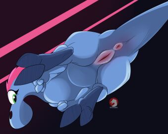 absurd_res anus disney female feral genitals hi_res low-angle_view osterars pussy signature solo solo_focus standing sylvia_(wander_over_yonder) tail tail_anus wander_over_yonder watermark zbornak