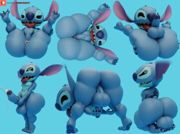 3d 3d_model alien anthro anthro_only anus ass balls bending_over big_ass big_balls big_butt blue_balls blue_body blue_fur blue_penis camseven cum cumming cumshot dark_blue_glans digital_media_(artwork) feet_on_balls femboy holding_legs huge_balls jerking_off large_ass large_penis lilo_and_stitch male masturbation missionary_position penis pose shortstack sitting_on_soles smile stitch stitch_(lilo_and_stitch) stretching wide_hips wide_waist